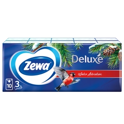 Платочки бумажные носовые ZEWA Deluxe 3-слоя, 10шт