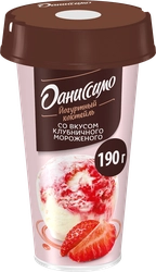 Коктейль йогуртный ДАНИССИМО Клубничное мороженое 2,6%, без змж, 190г