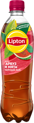 Напиток LIPTON Холодный черный чай со вкусом арбуза и мяты негазированный, 0.5л