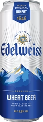 Напиток пивной EDELWEISS Wheat beer нефильтрованный пастеризованный осветленный, 4,9%, ж/б, 0.43л