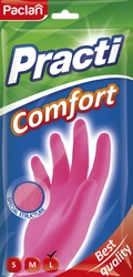 Перчатки хозяйственные PACLAN Practi Comfort резиновые, с хлопковым напылением р.L, розовые Арт. 407768