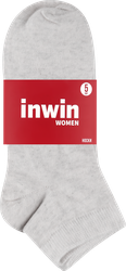 Носки женские INWIN р.23–25, 3 пары серый меланж, 1 пара белые, 1 пара черные, Арт. AW19-ec-001 set 5, 5 пар