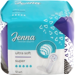 Прокладки гигиенические JENNA Ultra Soft Super, 12шт