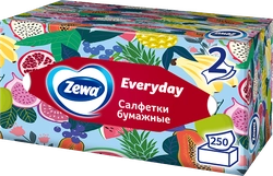 Салфетки бумажные ZEWA Everyday 2-слоя, в коробке, 250шт