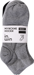Носки мужские INWIN р. 25–29, 3 пары серый меланж, 1 пара белые, 1 пара черные, Арт. AW19-ec-001 set 5-1, 5 пар