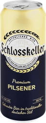 Пиво светлое SCHLOSSKELLER Pilsener фильтрованное пастеризованное, 4,8%, ж/б, 0.45л