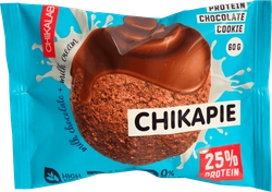 Печенье протеиновое CHIKALAB шоколадное с начинкой молочный крем, глазированное, 60г