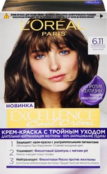 Крем-краска для волос L'OREAL Excellence Cool Creme 6.11 Ультрапепельный темно-русый, 258г