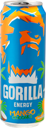 Напиток энергетический GORILLA Mango Coconut тонизирующий сильногазированный, 0.45л