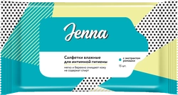 Салфетки влажные для интимной гигиены JENNA с экстрактом ромашки, 15шт