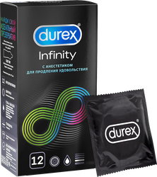 Презервативы DUREX Infinity гладкие с анестетиком, 12шт