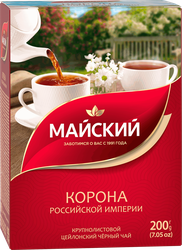 Чай черный МАЙСКИЙ Корона Российской Империи Цейлонский байховый листовой, 200г