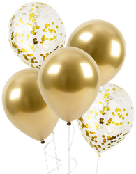 Шар воздушный Gold, дизайн в ассортименте Арт. ШЛБН, 5шт