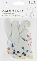 Шар воздушный разноцветный с рисунком Арт. ШЛР, 5шт