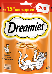 Изображение товара Лакомство для кошек DREAMIES с курицей, 200г