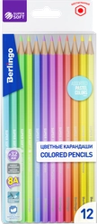 Карандаши цветные BERLINGO SuperSoft Pastel 12 цветов пастельные Арт. SSP0112