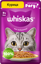 Изображение товара Корм консервированный для взрослых кошек WHISKAS рагу с курицей 7+, 75г