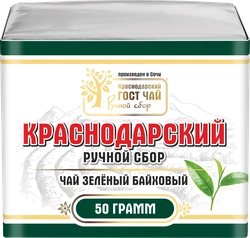 Чай зеленый КРАСНОДАРСКИЙ ГОСТ ЧАЙ РУЧНОЙ СБОР байховый, листовой, 50г