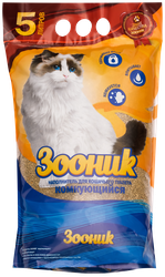 Наполнитель для кошек ЗООНИК комкующийся, 5л
