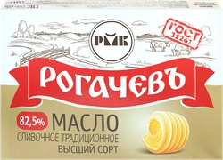 Масло сливочное РОГАЧЕВЪ Традиционное 82,5%, без змж, 180г