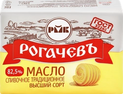 Масло сливочное РОГАЧЕВЪ Традиционное 82,5%, без змж, 180г