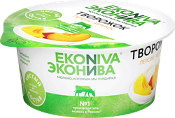 Изображение товара Продукт творожный ЭКОНИВА Персик, абрикос 5%, без змж, 125г