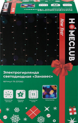 Изображение товара Электрогирлянда HOMECLUB Занавес 154LED-ламп, 1,5х1,3м, RGB мультиколор 
Арт. BLS2039