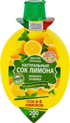 Сок лимона АЗБУКА ПРОДУКТОВ натуральный, 200мл