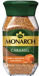 Кофе растворимый JACOBS Caramel/Monarch caramel натуральный сублимированный с ароматом карамели, 95г