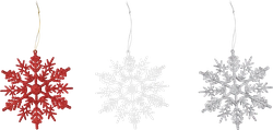 Украшение елочное HOMECLUB Снежинки 10см, с глиттером, в ассортименте Арт. D11-21M00