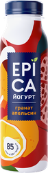 Йогурт питьевой EPICA с гранатом и апельсином 2,5%, без змж, 260г