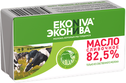Масло сливочное ЭКОНИВА Традиционное 82,5%, без змж, 180г