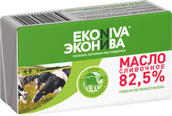 Масло сливочное ЭКОНИВА Традиционное 82,5%, без змж, 180г