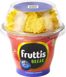 Изображение товара Продукт йогуртный пастеризованный FRUTTIS Вкусный перерыв Малина, черника с топпером 2,5%, без змж, 175г