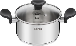 Кастрюля с крышкой TEFAL Primary d=18см, нержавеющая сталь 2.1л Арт. E3084374