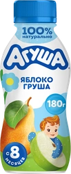 Йогурт питьевой детский АГУША Яблоко, груша 2,7%, с 8 месяцев, без змж, 180г