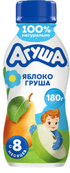 Изображение товара Йогурт питьевой детский АГУША Яблоко, груша 2,7%, с 8 месяцев, без змж, 180г