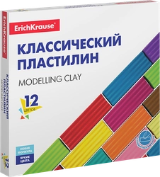 Пластилин ERICHKRAUSE Basic, классический, 12 цветов