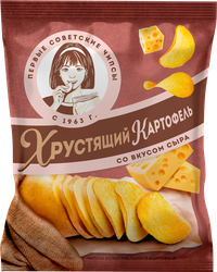 Чипсы картофельные ХРУСТЯЩИЙ КАРТОФЕЛЬ со вкусом сыра, ломтики, 70г