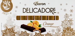 Изображение товара Шоколад темный DELICADORE с апельсиновой начинкой, 200г