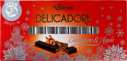 Изображение товара Шоколад темный DELICADORE с начинками со вкусом корицы и яблоко-корица, 200г