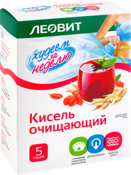 Кисель очищающий ЛЕОВИТ Худеем за неделю, в пакетиках, 5х20г