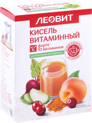 Кисель ЛЕОВИТ Витаминный форте, 10 витаминов, в пакетиках, 5х20г