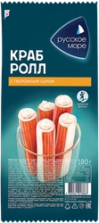 Крабовые палочки РУССКОЕ МОРЕ Краб-ролл с сыром, имитация, 180г