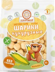 Сухой завтрак ЗДОРОВЕЙ кукурузные шарики, 30г