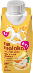 Изображение товара Кашка овсяная NEMOLOKO безмолочная с грушей, с 8 месяцев, 200мл
