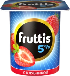 Продукт йогуртный FRUTTIS Клубника/Персик 5%, без змж, 115г