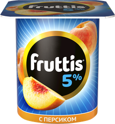 Продукт йогуртный FRUTTIS Клубника/Персик 5%, без змж, 115г