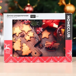 Доска разделочная HOMECLUB Festive 25х18см, прямоугольная, стекло Арт. ZGS-cut9