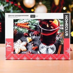 Доска разделочная HOMECLUB Festive 25х18см, прямоугольная, стекло Арт. ZGS-cut9